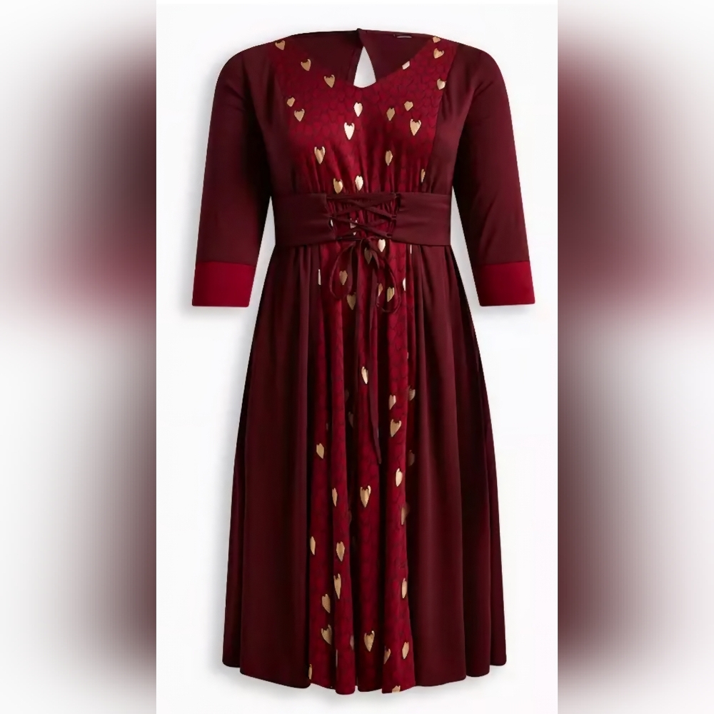 Torrid House of Dragon Burgundy Midi Dress EUC